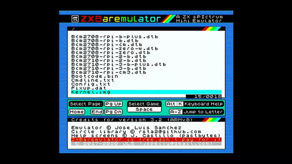 用Raspberry Pi模拟ZX Spectrum