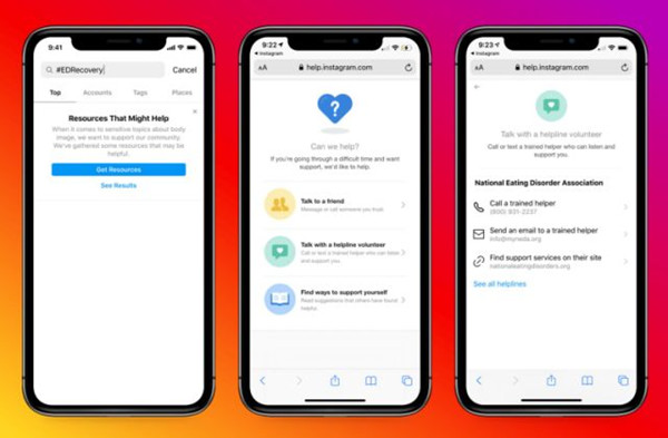 Instagram增加了更多帮助来支持饮食失调的人